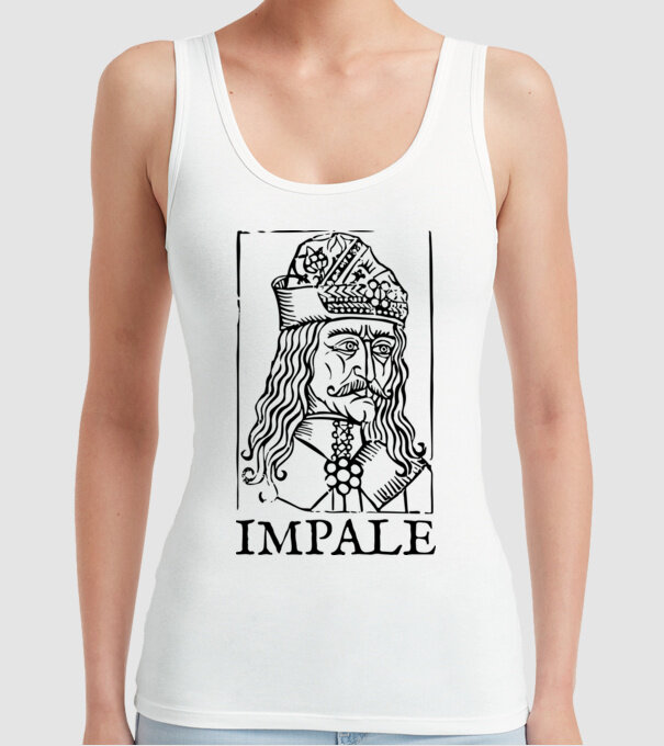 România dracula impale model alb pe tricou