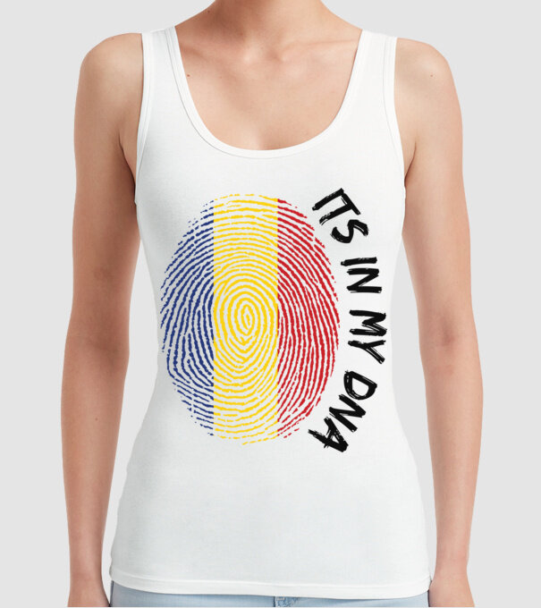România fingerprint model alb pe tricou