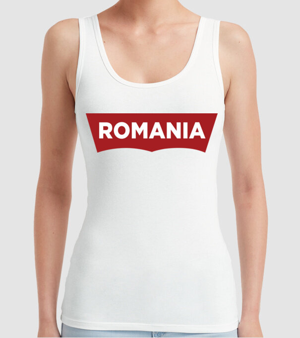 România levis model alb pe tricou