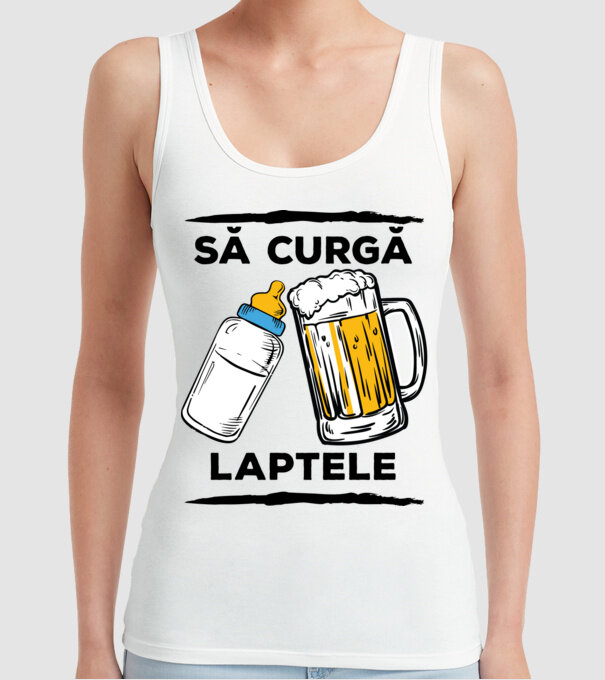 să curgă laptele! model alb pe tricou