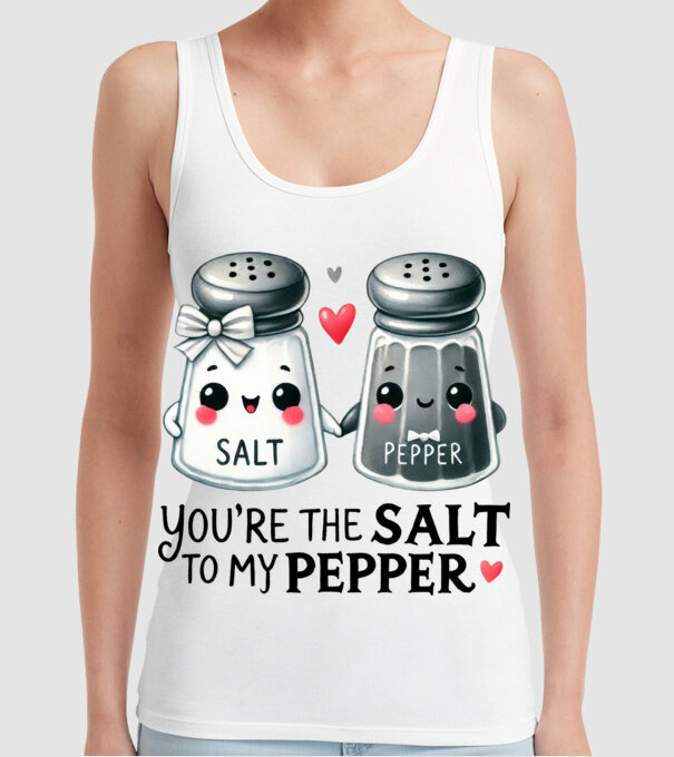 Salt to my Pepper model alb pe tricou