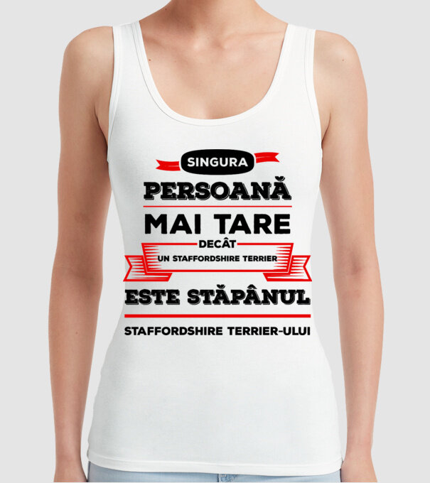 singura persoană mai tare decât un Pinscher la este stăpânul Pinscherului model alb pe tricou