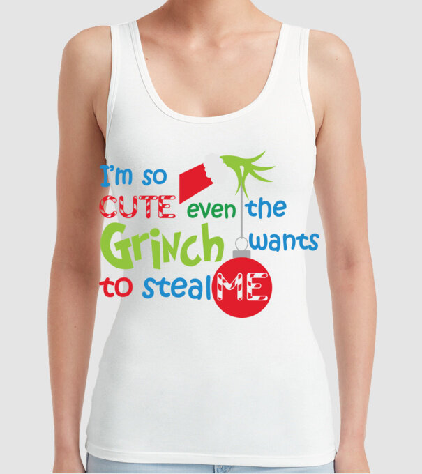 So cute Grinch model alb pe tricou