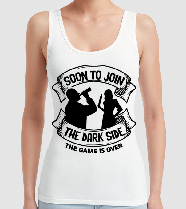 Soon join the dark side model alb pe tricou