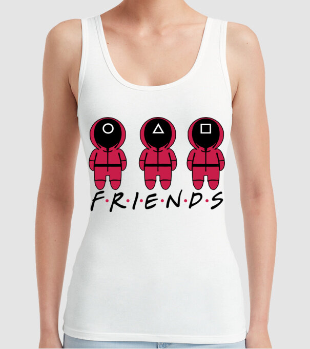 squid game friends model alb pe tricou