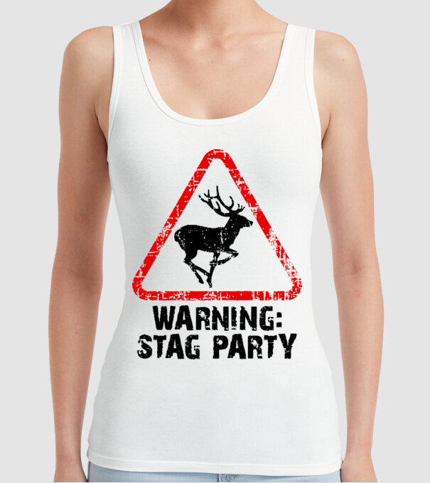 Stag Party model alb pe tricou