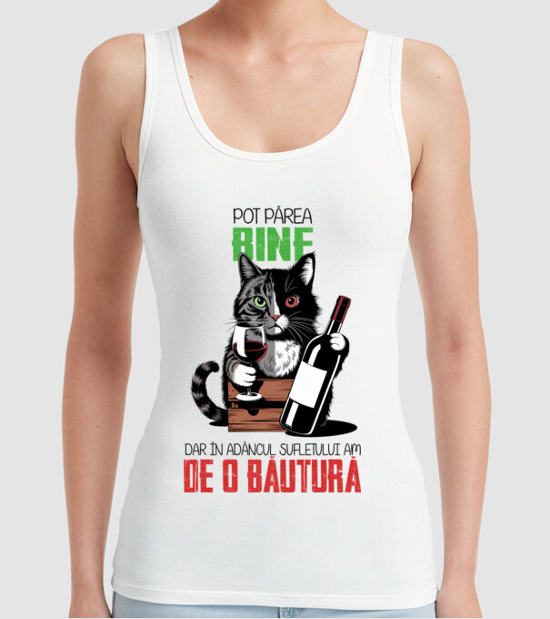 sunt bun pentru o băutură Alb model alb pe tricou