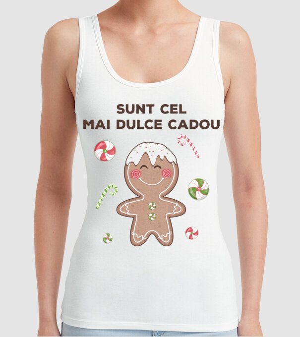 Sunt cel mai dulce cadou model alb pe tricou