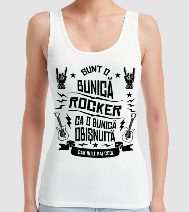 Sunt o bunică rocker, ca o bunică obișnuită, dar mult mai cool model alb pe tricou