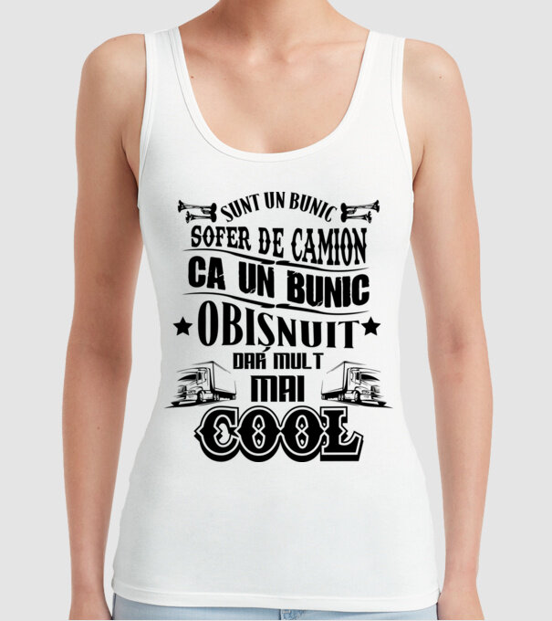 sunt un bunic de șofer de camion, ca un bunic obișnuit, dar mult mai cool model alb pe tricou