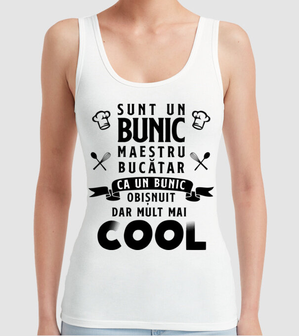 sunt un bunic maestru bucătar, ca un bunic obișnuit, dar mult mai cool model alb pe tricou