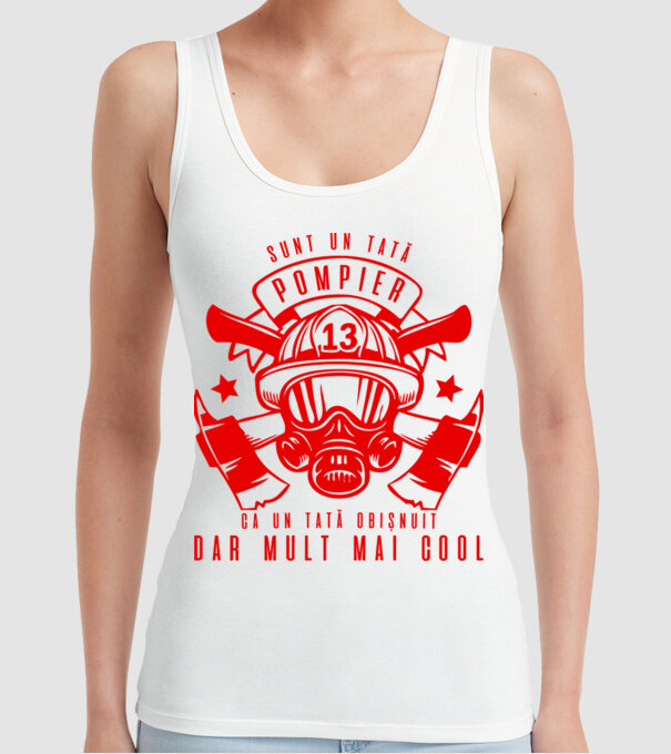 sunt un tată pompier, ca un tată obișnuit, dar mult mai cool model alb pe tricou