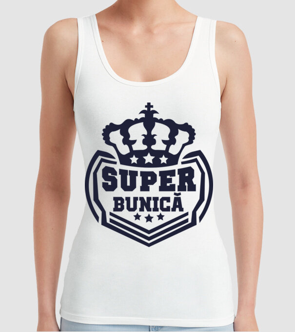 super bunică model alb pe tricou