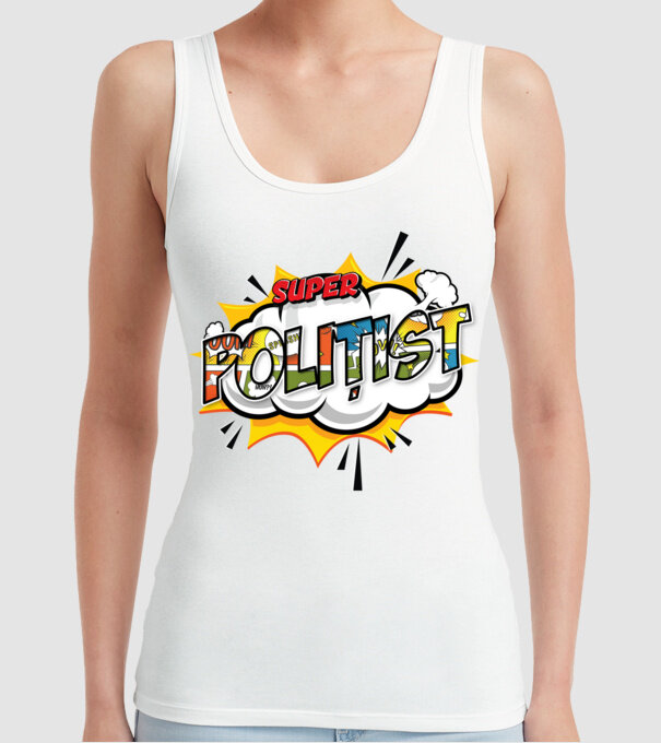 Super Polițist model alb pe tricou