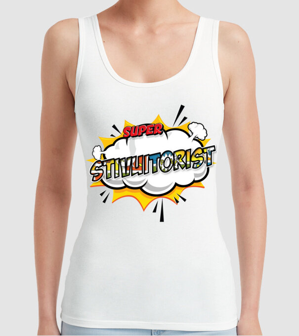 Super Stivuitorist model alb pe tricou