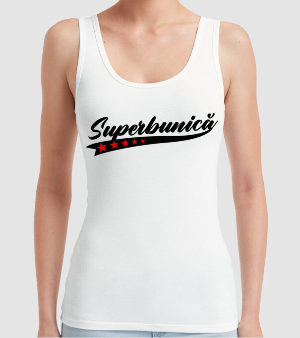 Superbunică model alb pe tricou