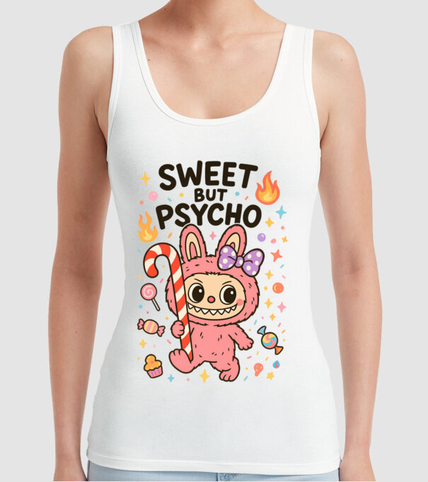 Sweet but psycho model alb pe tricou