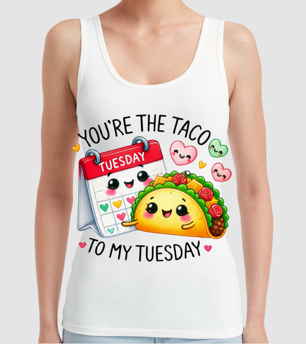 Taco to my Tuesday model alb pe tricou