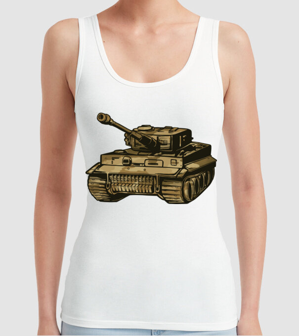 Tancuri model alb pe tricou