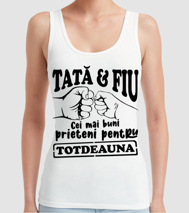 tată & fiu - cei mai buni prieteni pentru totdeauna model alb pe tricou