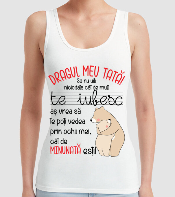 Tată Cât de minunat ești model alb pe tricou