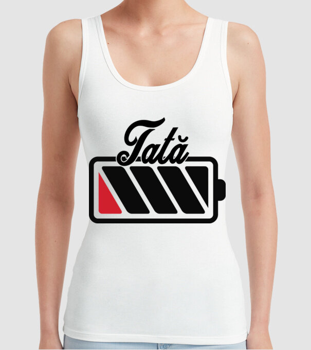Tată la încărcat model alb pe tricou
