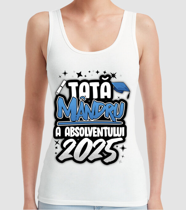 Tată MÂNDRU a absolventului model alb pe tricou