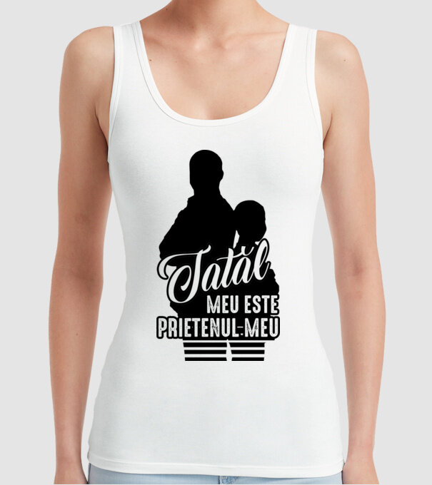 tatăl meu este prietenul meu model alb pe tricou