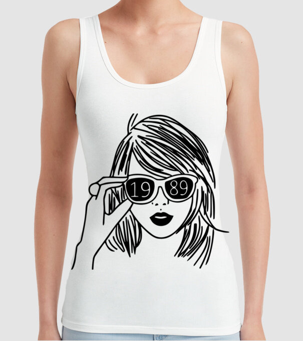 Taylor Swift 1989 model alb pe tricou