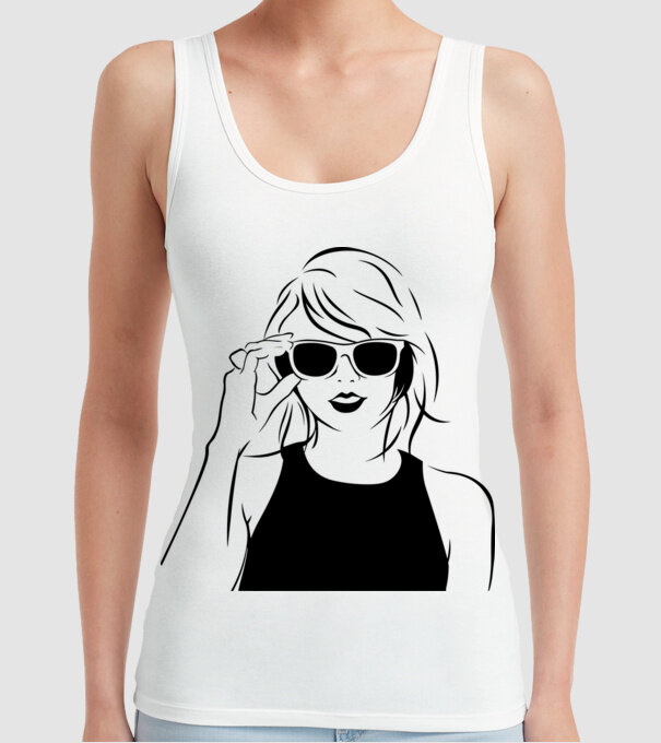 Taylor Swift model alb pe tricou