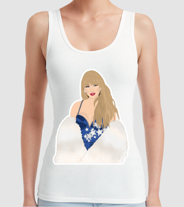 Taylor Swift blue model alb pe tricou