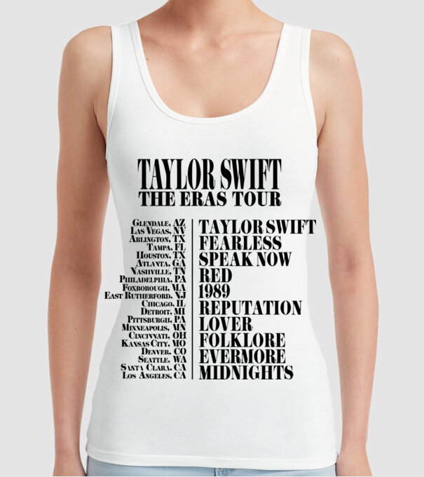Taylor Swift Eras tour back model alb pe tricou