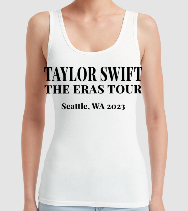 Taylor Swift Eras tour text2 model alb pe tricou