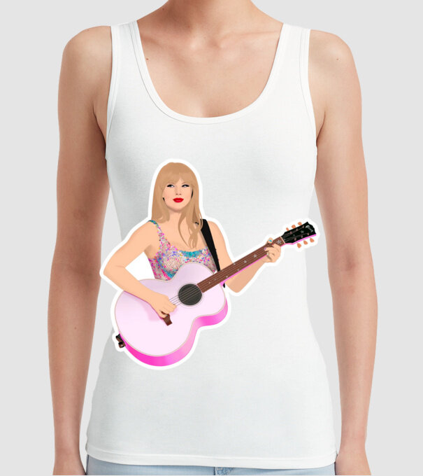 Taylor Swift pink model alb pe tricou