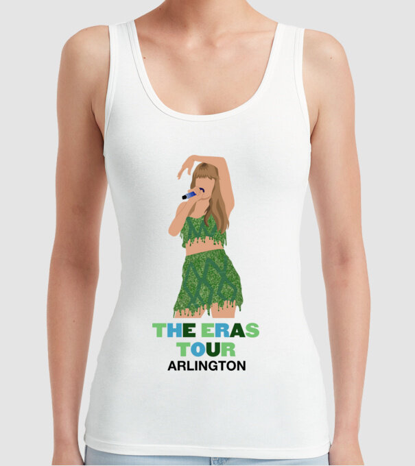 Taylor Swift The Eras Tour Arlington 2 model alb pe tricou