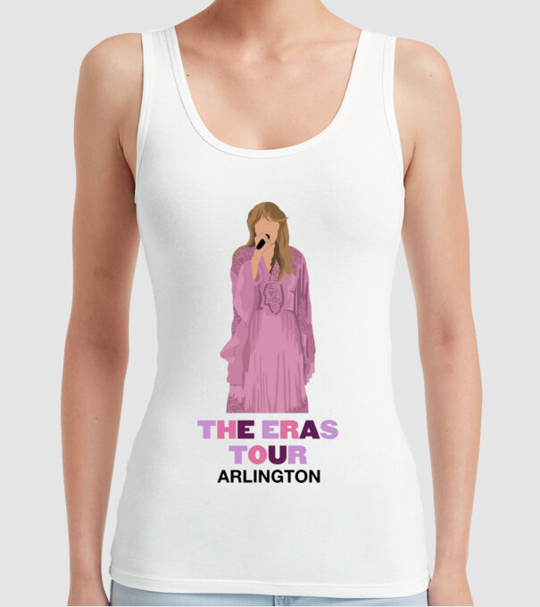 Taylor Swift The Eras Tour Arlington 3 model alb pe tricou