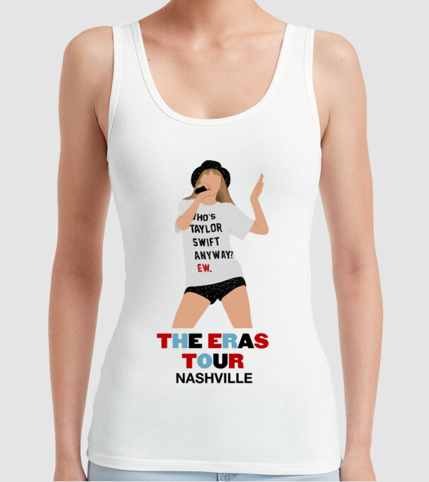Taylor Swift The Eras Tour Nashville 2 model alb pe tricou