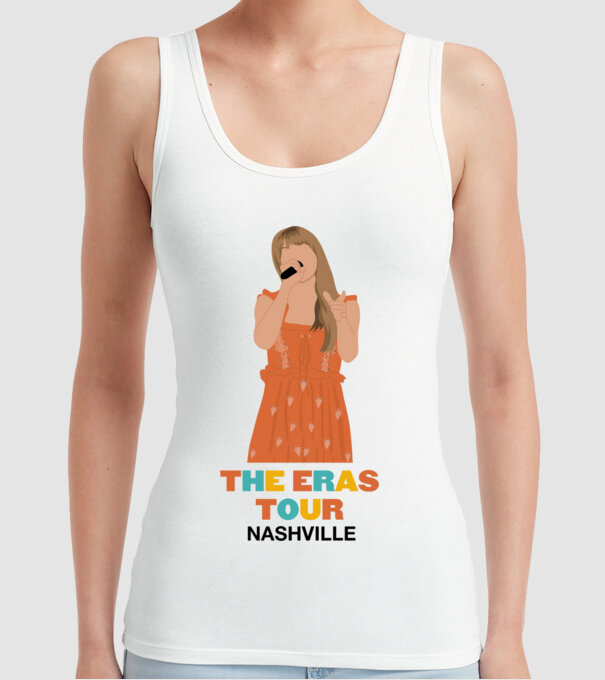 Taylor Swift The Eras Tour Nashville 3 model alb pe tricou