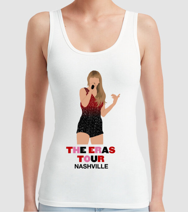 Taylor Swift The Eras Tour Nashville model alb pe tricou