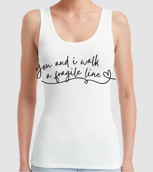 Taylor Swift you and i walk a fragile line model alb pe tricou