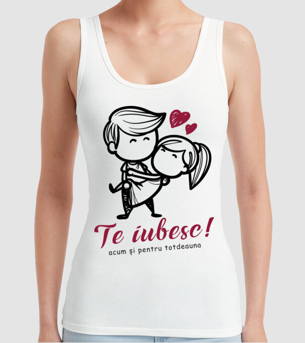 te iubesc! model alb pe tricou