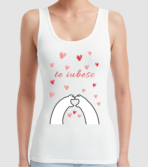 te iubesc model alb pe tricou