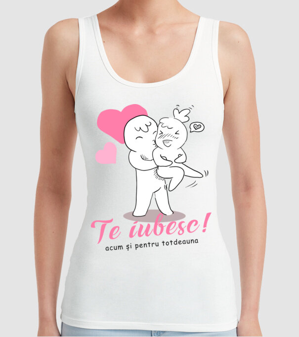 te iubesc model alb pe tricou