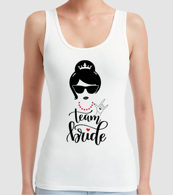 Team Cool Bride model alb pe tricou
