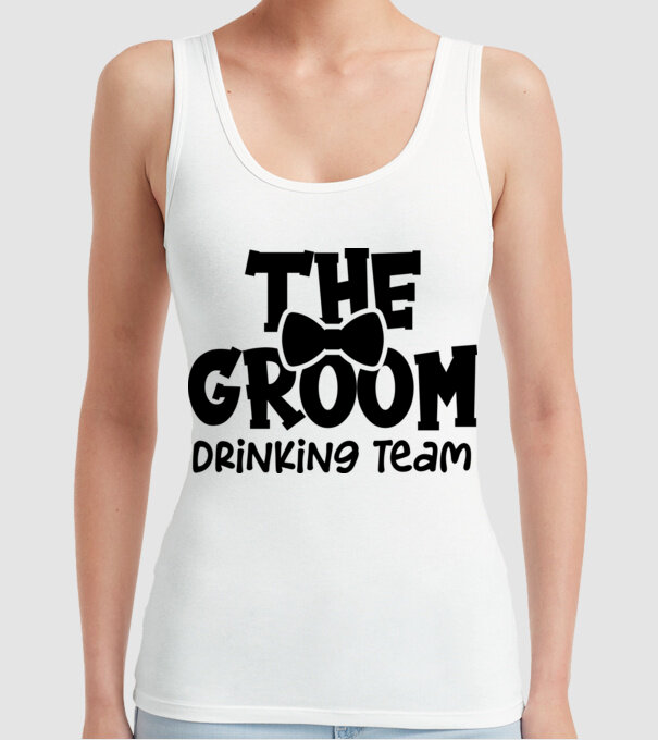 The Groom model alb pe tricou