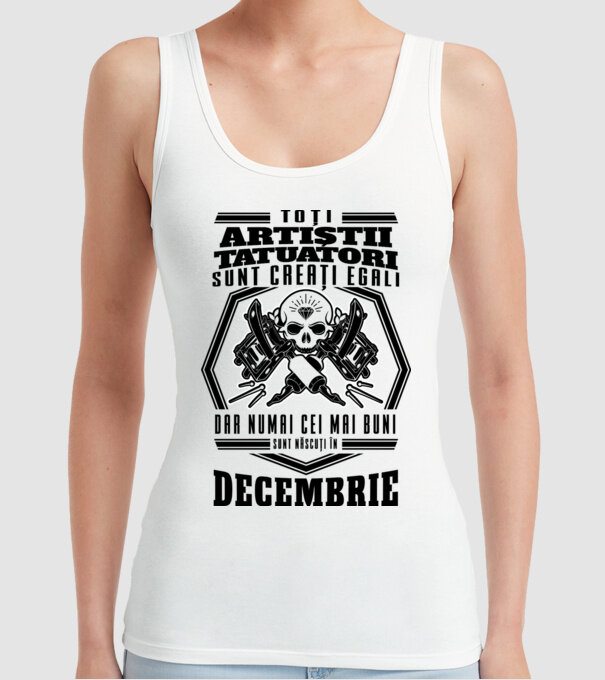 Toți artiștii tatuatori sunt creați egali decembrie model alb pe tricou