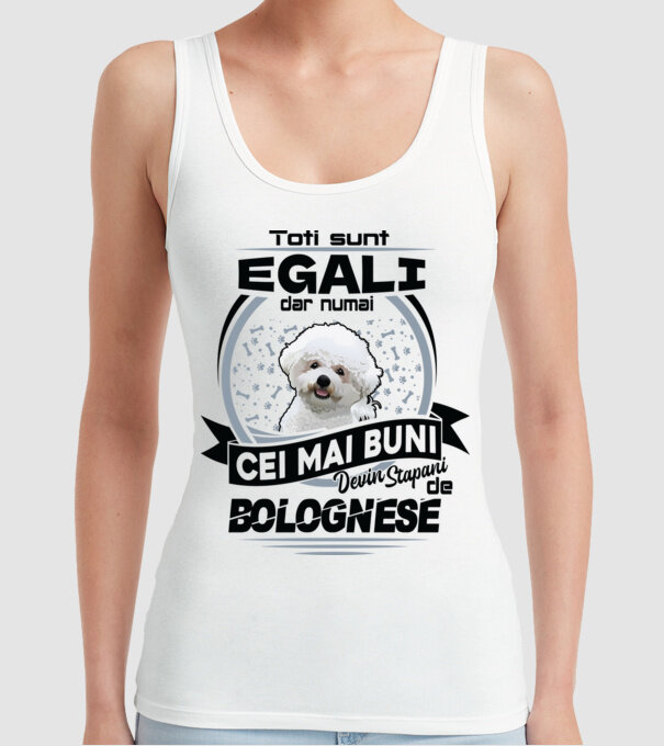 Toți sunt egali, dar numai cei mai buni devin stăpâni de bolognese model alb pe tricou
