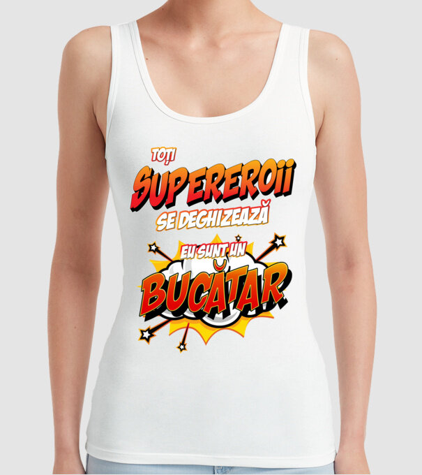 Toți supereroii se deghizează, eu sunt un bucătar model alb pe tricou