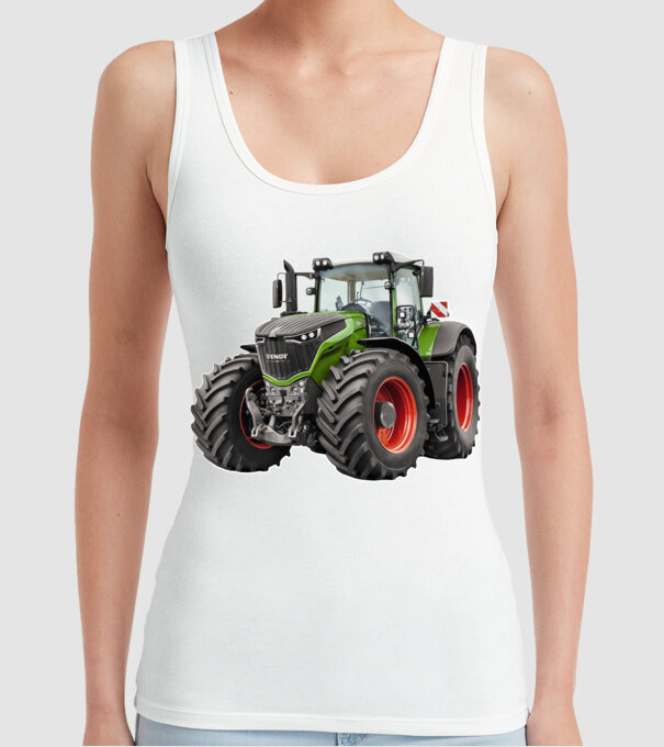 TRACTOR model alb pe tricou