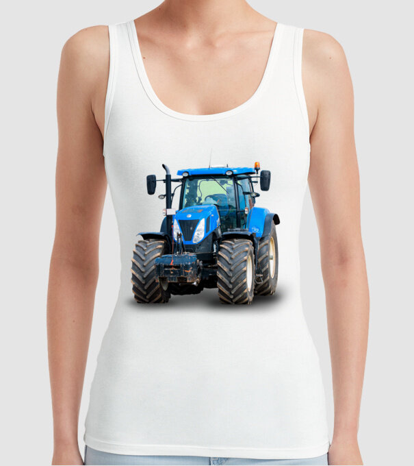 TRACTOR model alb pe tricou